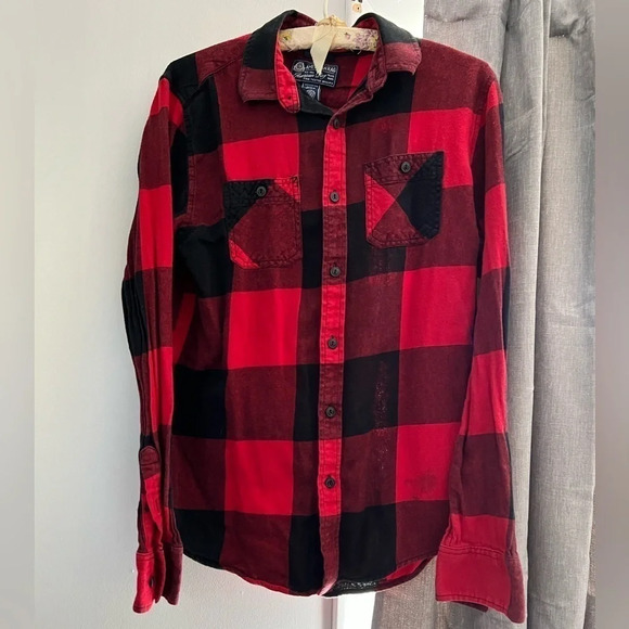 American rag mens plaid button up shirt - Picture 1 of 5